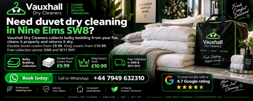 Duvet dry cleaning in Nine Elms SW8 by Vauxhall Dry Cleaners