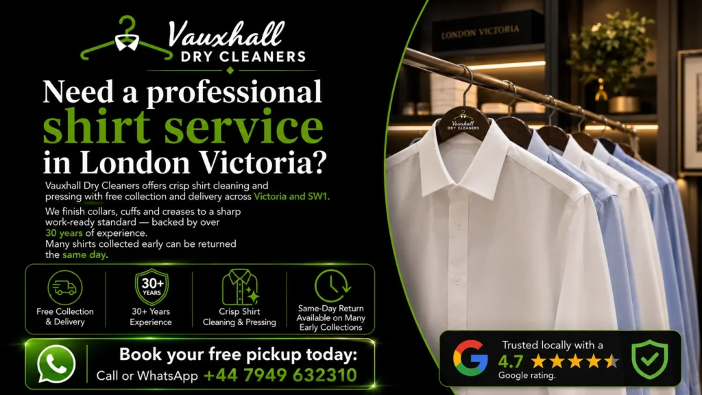 Professional shirt service in London Victoria by Vauxhall Dry Cleaners