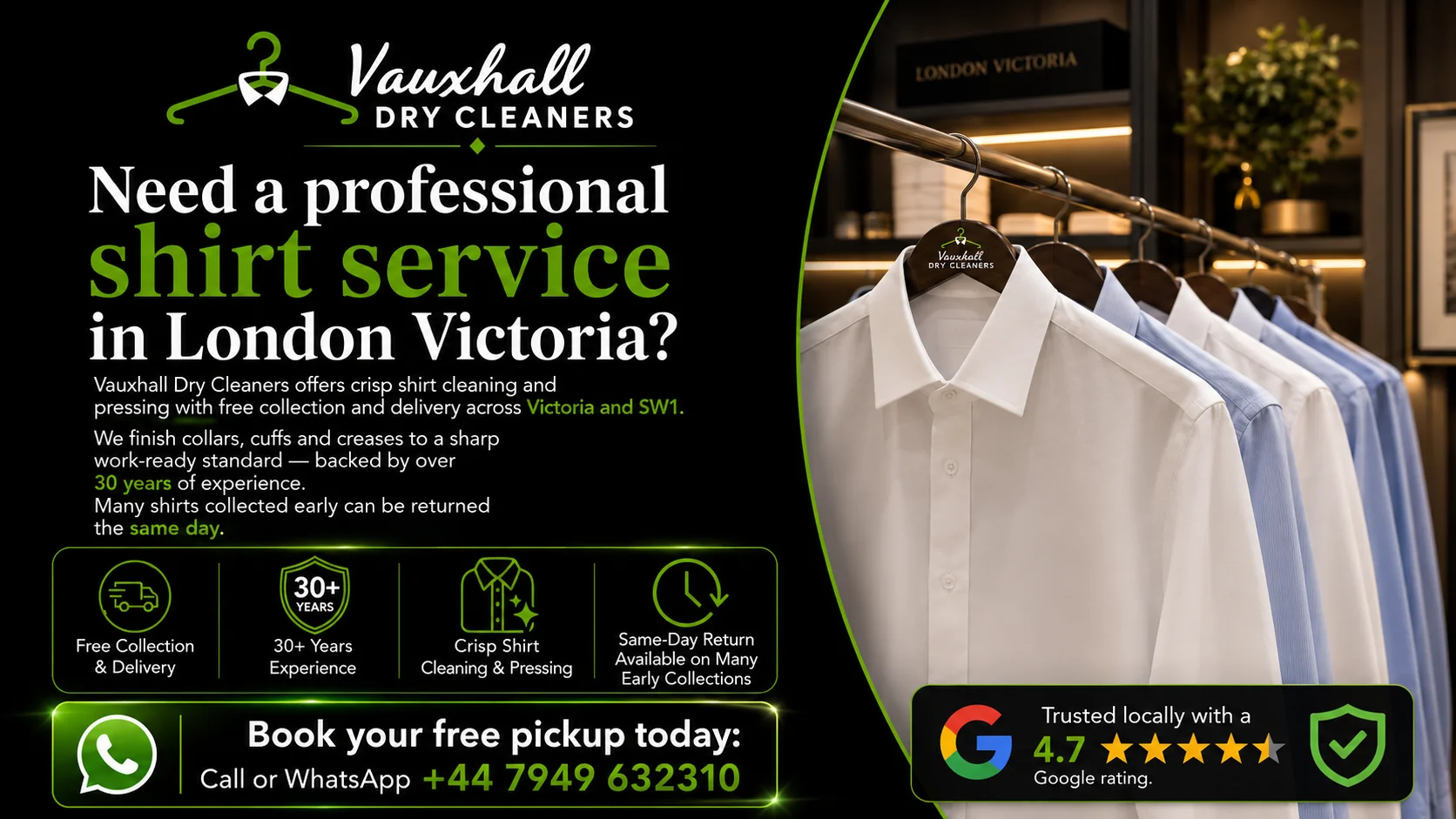 Shirt Service London Victoria - Vauxhall Dry Cleaners Professional shirt service in London Victoria by Vauxhall Dry Cleaners